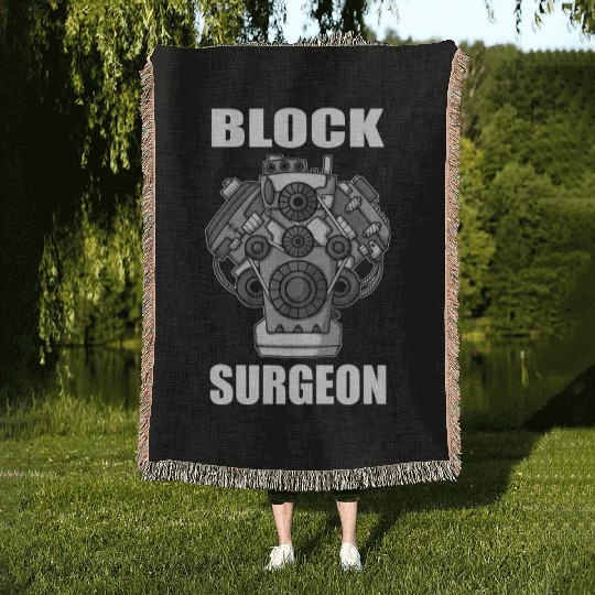 Engine Block Surgeon Car Mechanic Woven Blankets