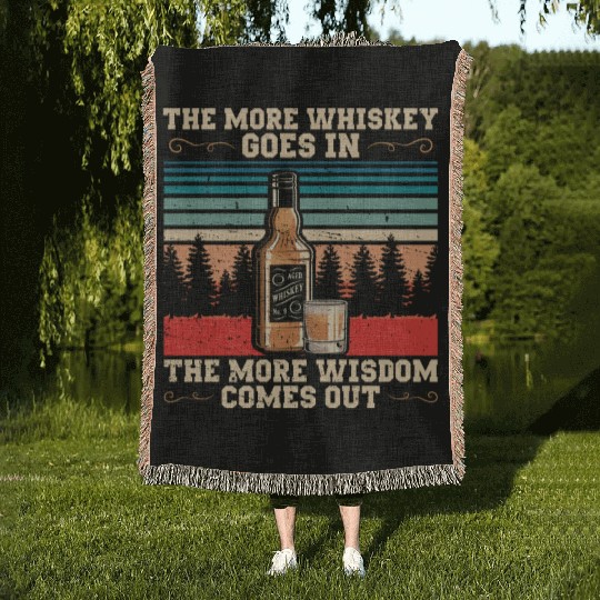 The More Whiskey Goes In | Bourbon Drinker Woven Blankets
