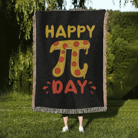 Happy Pi Day Pie Day Pizza Mathematics Pi Symbol Woven Blankets