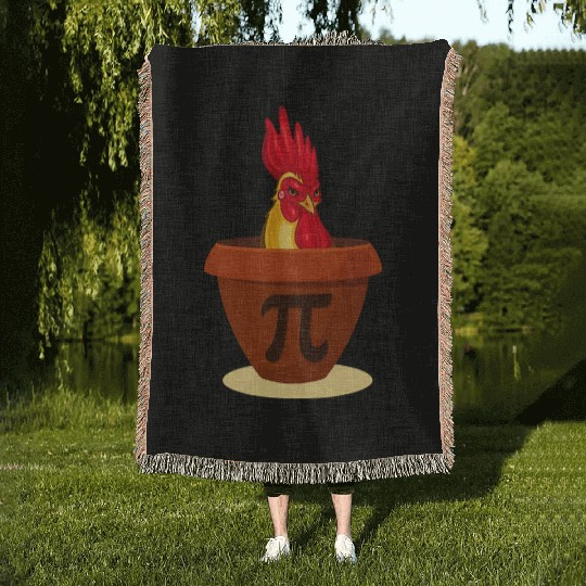 Funny Chicken Pot Pie Woven Blankets Chicken Pi day