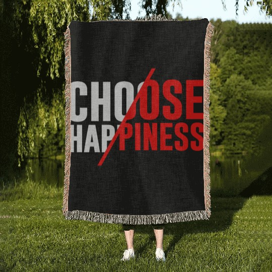 Choose Happiness Woven Blankets
