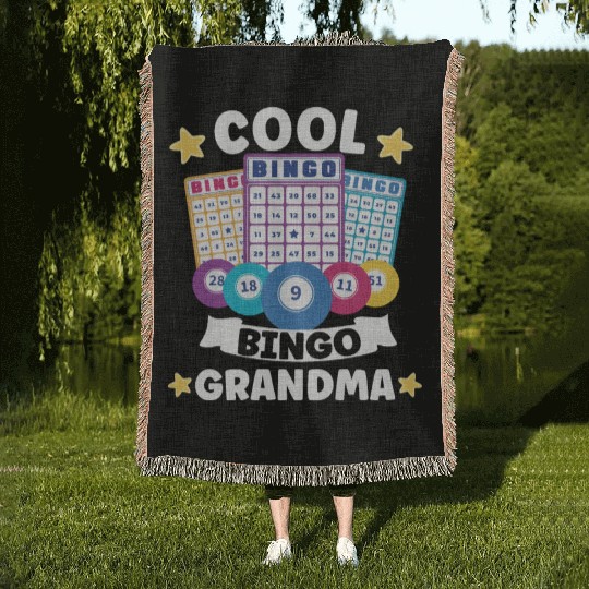 Bingo Card Game Grandma Bingo Player Bingo Cards Woven Blankets