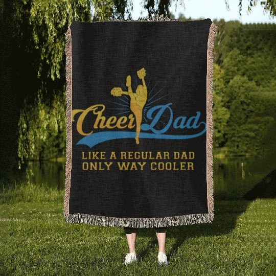 Cheer Dad Cheerleader Daddy T Woven Blankets