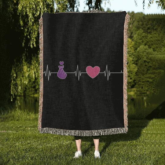 purple snap love, k pop music, korean pop music Woven Blankets