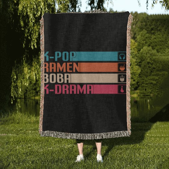 kpop, k pop music, korean pop music Woven Blankets
