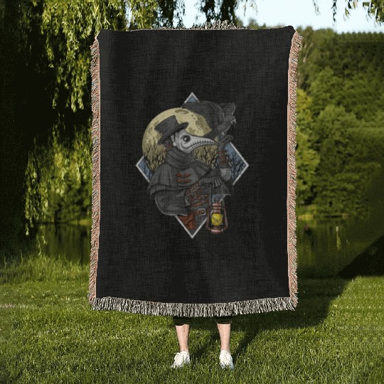 Plague Doctor Woven Blankets