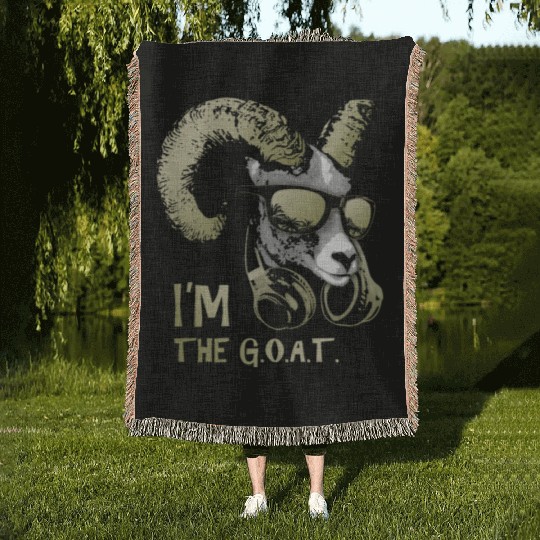 I'm The Goat Bling Cool and Funny Music Animal Woven Blankets