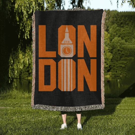 London Funny Gift Idea Woven Blankets