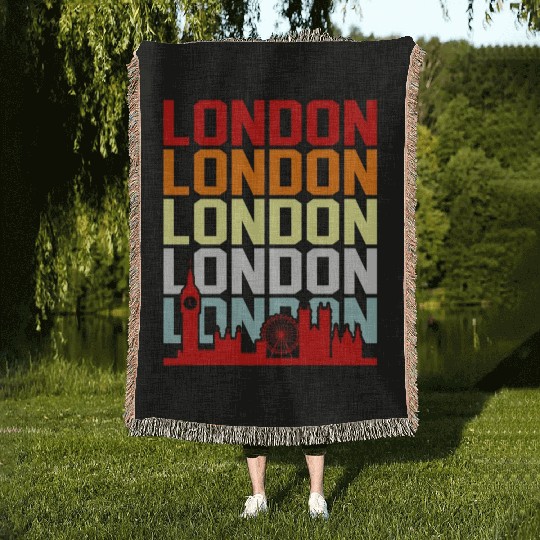 London Funny Gift Idea Woven Blankets