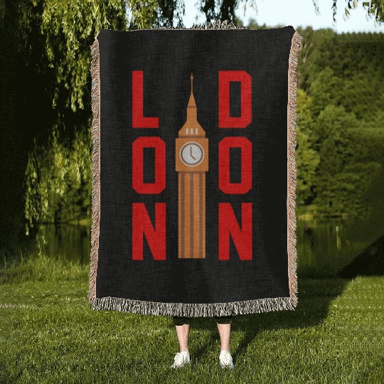 London Funny Gift Idea Woven Blankets