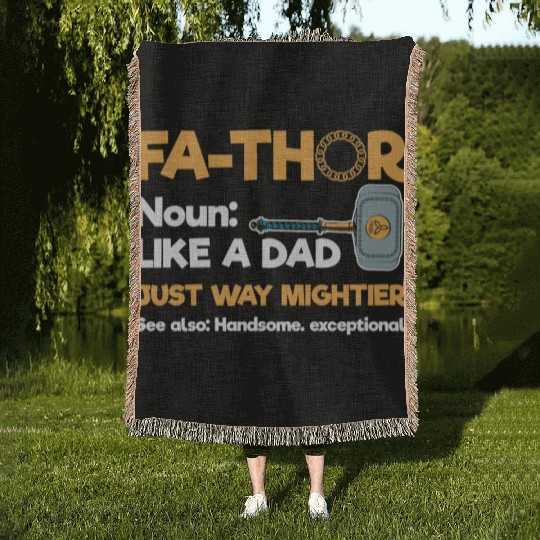 Thor Father Axe Woven Blankets