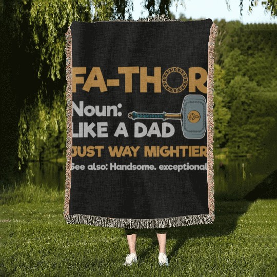 Thor Father Axe Woven Blankets