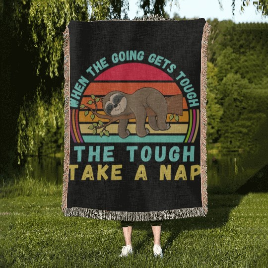 Sloth take a nap. Take a nap Woven Blankets
