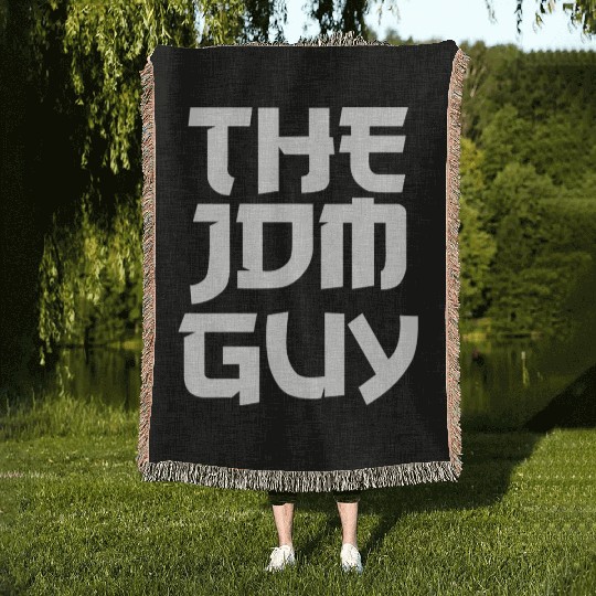The JDM Guy white text japanese car lover Woven Blankets