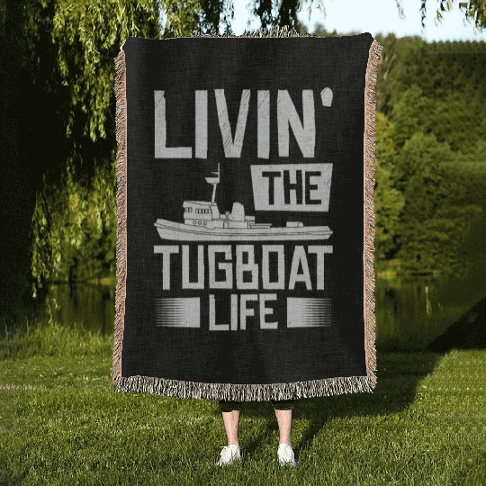 Tugboat Sailing Tugboat Life Watercraft Vessel Woven Blankets