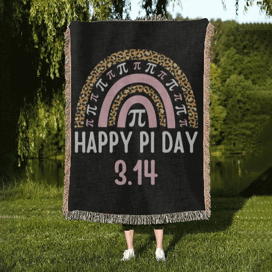 Happy Pi Day Mathematics Math Teacher Gift Leopard Woven Blankets