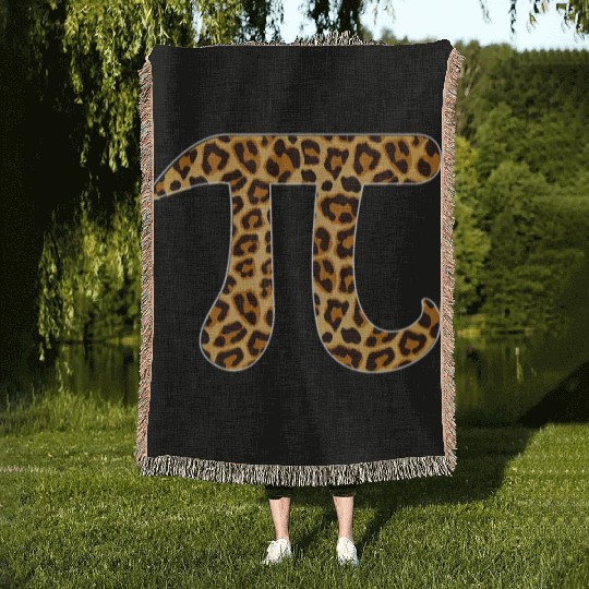 Pi Leopard Print Skin Cheetah Pi Day Math Nerd Woven Blankets