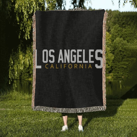 Los angeles california Woven Blankets