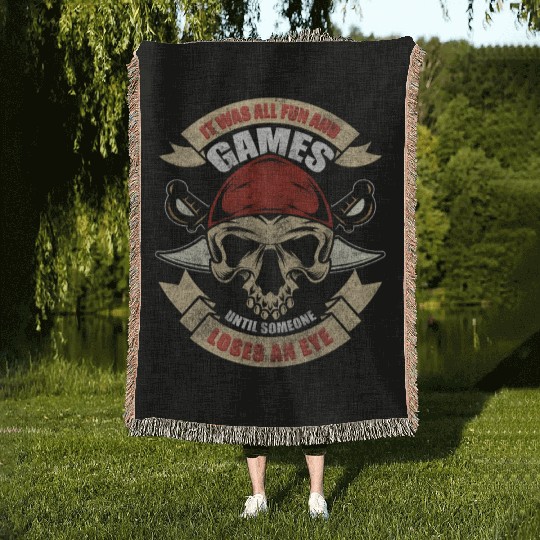 Pirates Outlaw Buccaneer Woven Blankets
