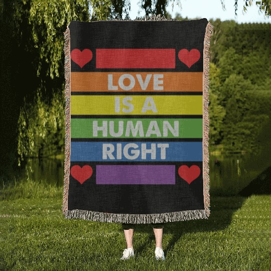 LBGT Flag Gay Pride Human Love Human Right Woven Blankets