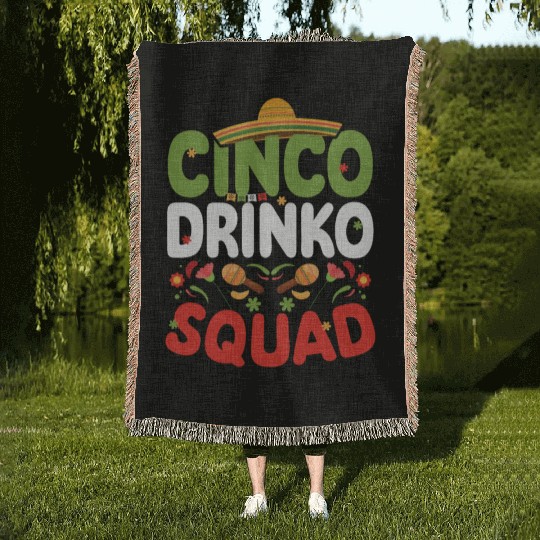 Cinco De Drinko | Bourbon Drinker Woven Blankets | Whisky