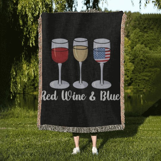 Red Wine & Blue | Bourbon Drinker Woven Blankets | Whisky