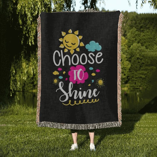 Choose To Shine Teacher Growth Mindset Woven Blankets