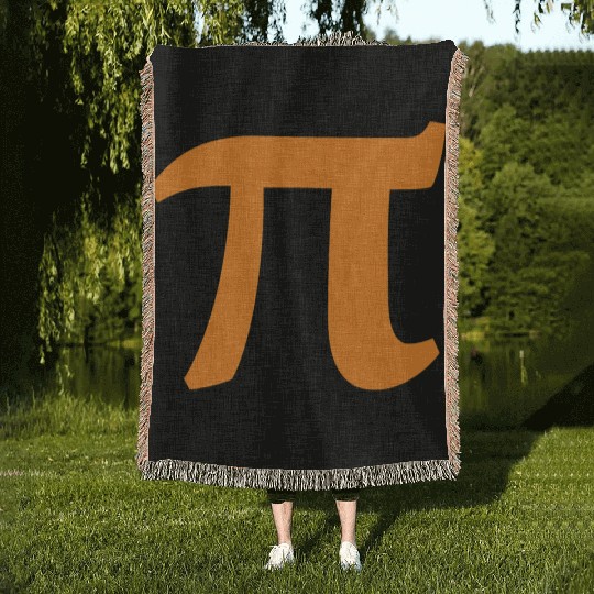 Pi symbol Woven Blankets for pi day 3 14 orange symbol
