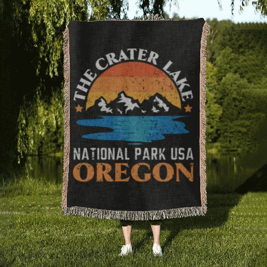 The Crater Lake National Park USA Oregon America Woven Blankets