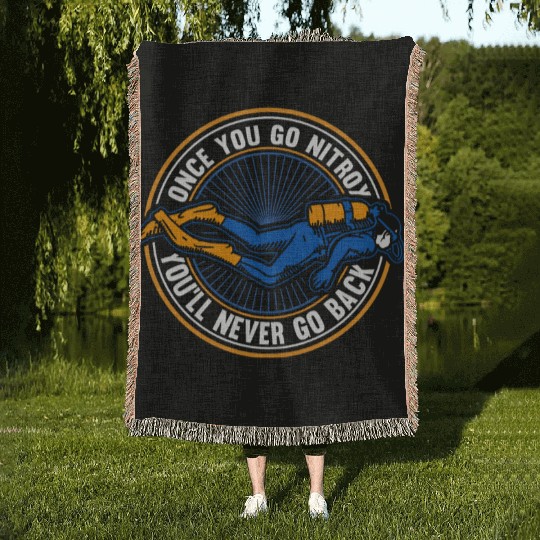 Scuba Diving Diver Woven Blankets