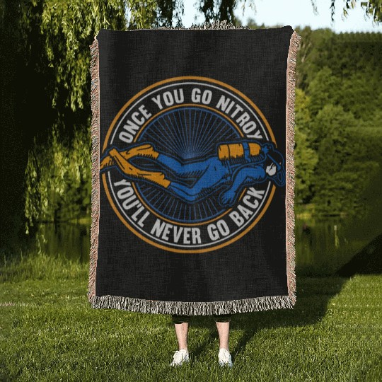 Scuba Diving Diver Woven Blankets