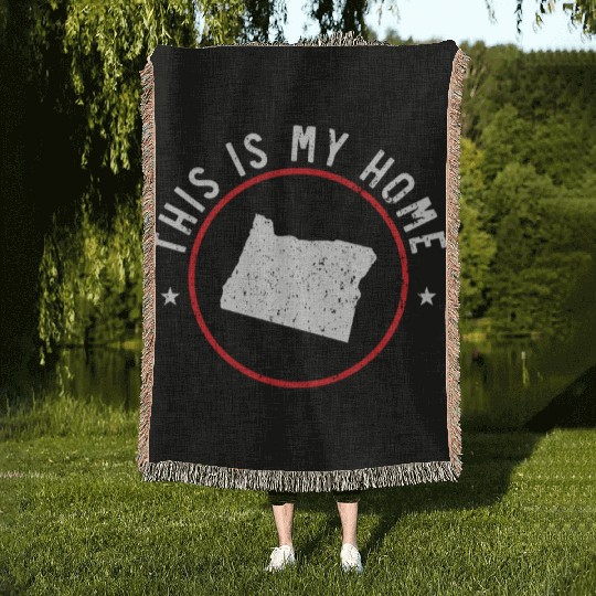 This Is My Home Oregon USA America Oregonians Woven Blankets