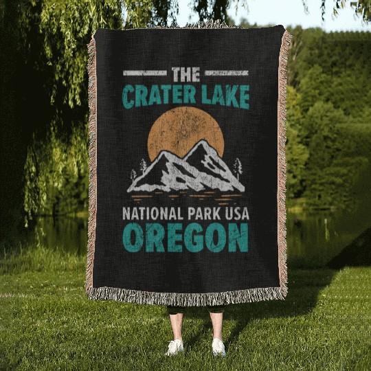 The Crater Lake National Park USA Oregon America Woven Blankets