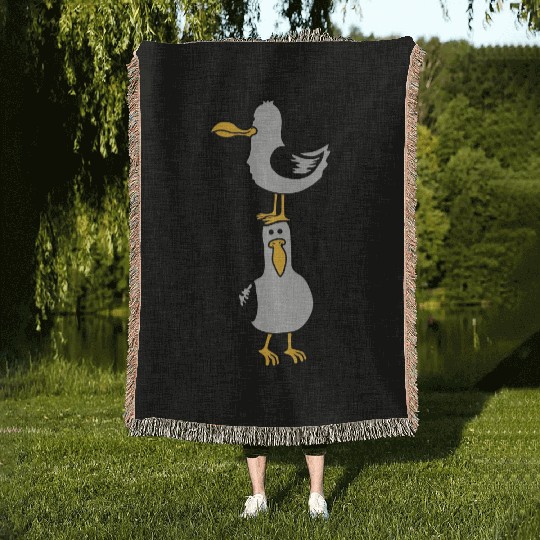 seagull team 2 friends Woven Blankets