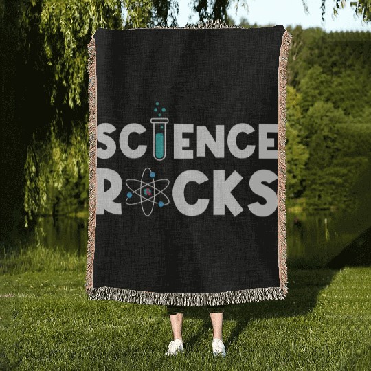 Science Rocks Scientist Chemistry Physics Funny Woven Blankets