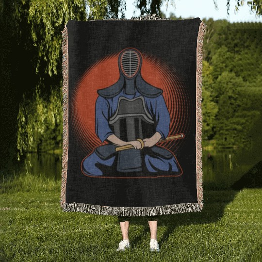 Kendo Master Kenjutsu Bamboo Swords Japanese MMA Woven Blankets