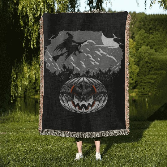 Pumpkin Halloween Woven Blankets