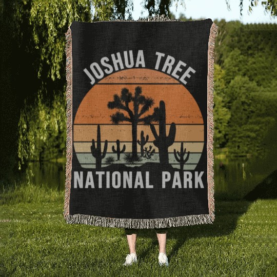 Vintage Joshua Tree National Park Woven Blankets
