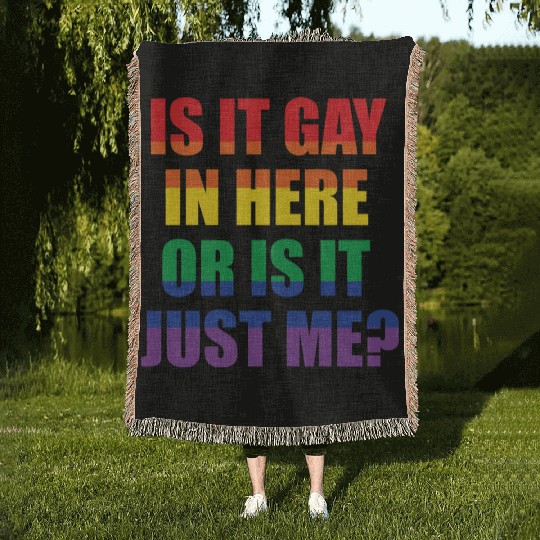 LGBT Funny Gay Lesbian Pride Rainbow Slogan Gift Woven Blankets