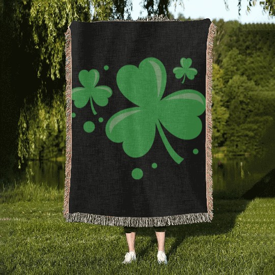 Irish Shamrock Pocket Size Clover St. Patrick's Woven Blankets
