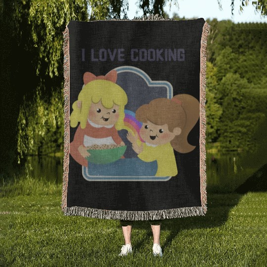 I Love Cooking Woven Blankets