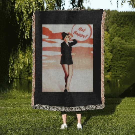 Classic Girl Meme Woven Blankets