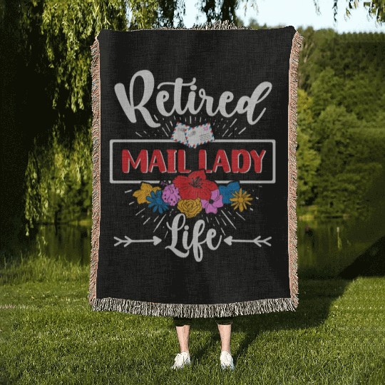 Retired Postal Worker Gifts Retirement Mail Lady Woven Blankets