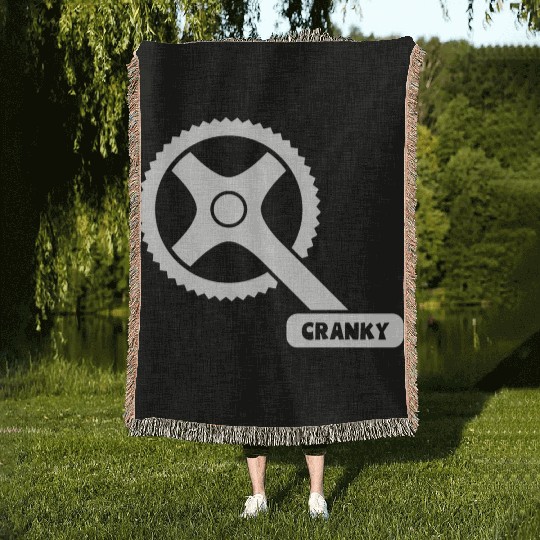 Cranky - Funny Cyclist Gift Woven Blankets