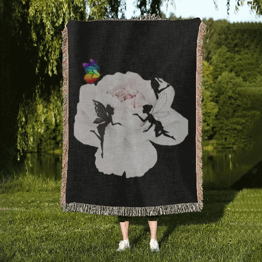 magic of butterflies Woven Blankets