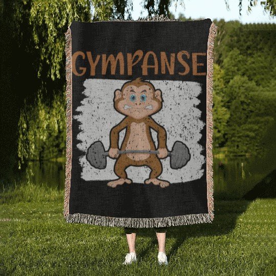 Gympanse Chimpanzee Monkey Animal Zookeeper Woven Blankets