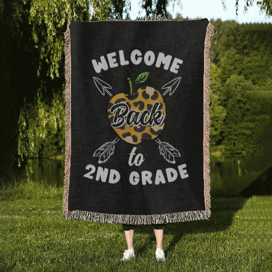 Welcome Back To 2nd Grade Leopard Print Woven Blankets