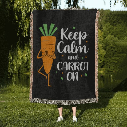 Funny Carrot Keep Calm And Carrot On Woven Blankets