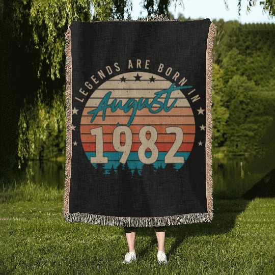 40th Birthday August 1982 Woven Blankets
