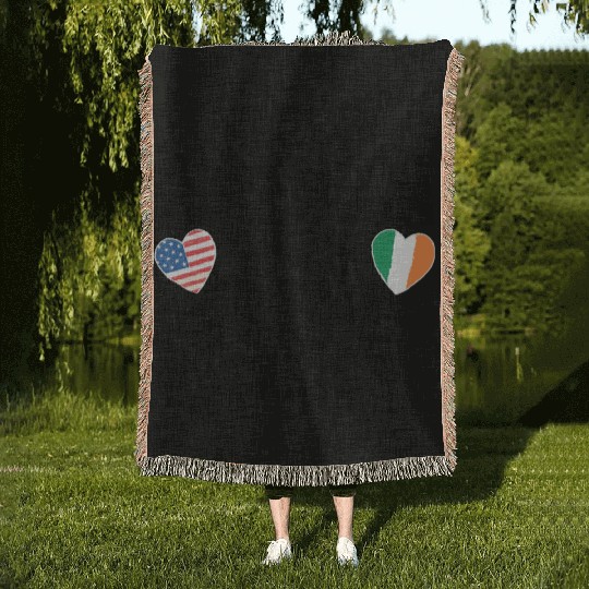MADE IN AMERICA WITH IRISH PARTS Woven Blankets